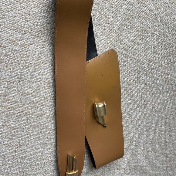 Vintage MAGID belt Brown faux leather belt Women\'s belt size L Retro belt Fancy main image 12